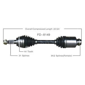 Πρότυπο Fd-8149 Μπροστά δεξιά CV Άξονας για Ford Edge Lincoln Mkx